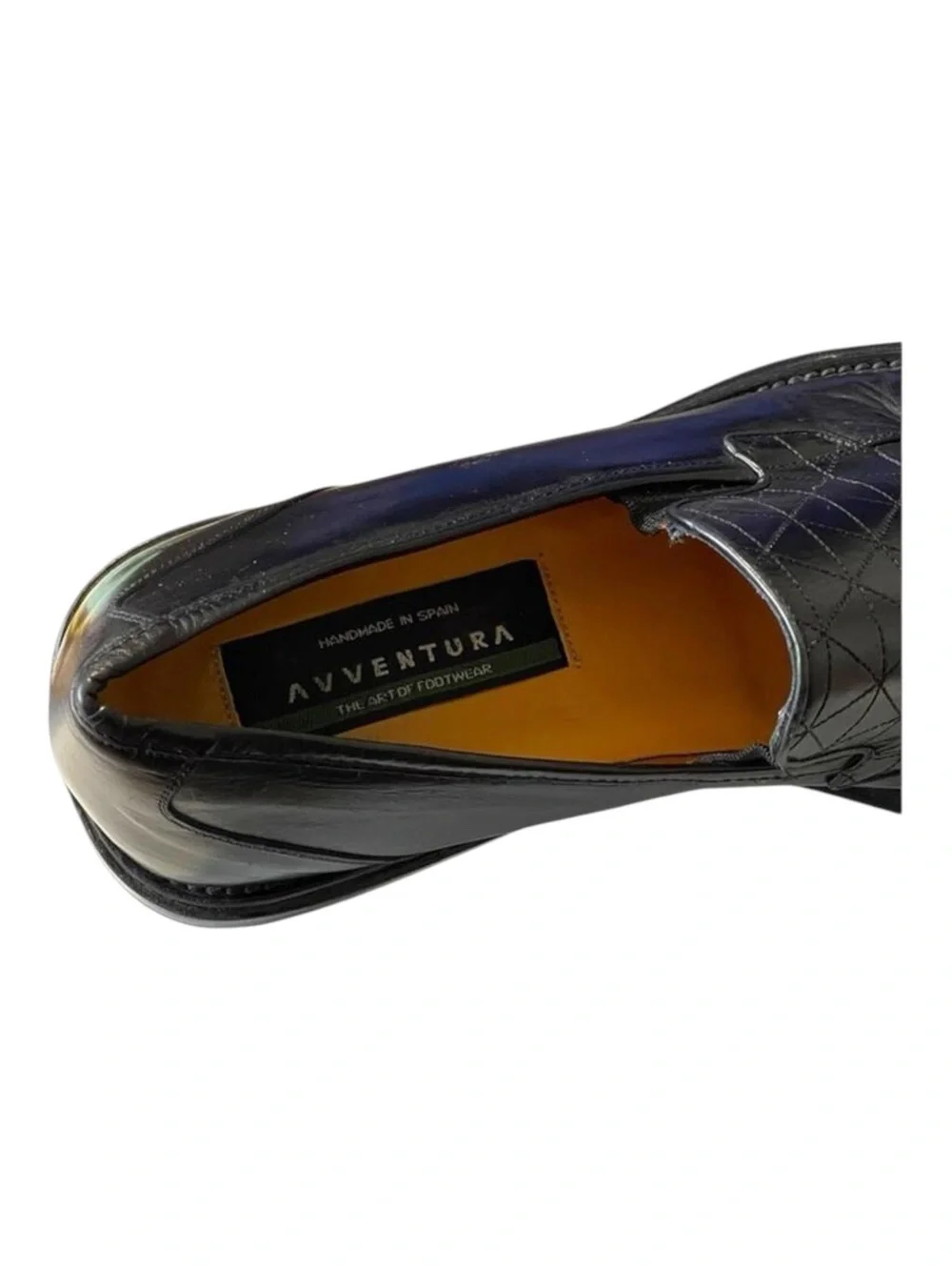 Avventura ᪣ Hand Crafted Quilted Detail Dress Shoe Loafers ᪣ Black Leather ᪣ 10M